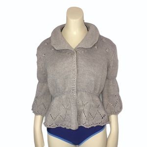 Hekla & Co peplum bobble knit grey sweater…